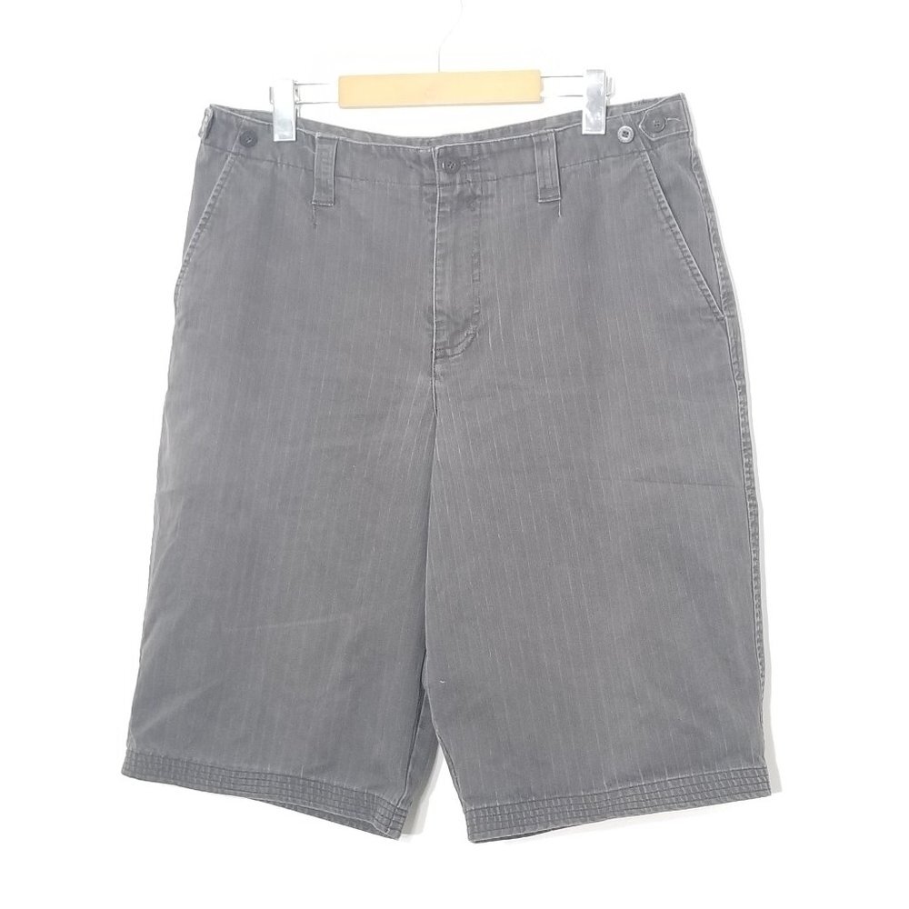 George Black Charcoal Faded 100% Cotton Denim Jean Shorts Pocket Size 34